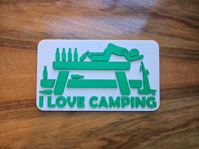 I Love Camping 3D Sign