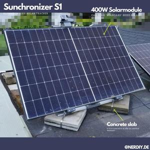 Sunchronizer S1 – 400W module solartracker for elevation axis by Nerdiy.de
