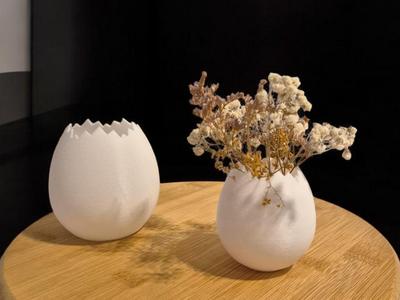 Broken egg vase