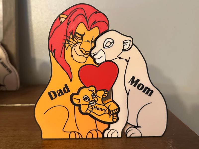 Lion King Personalized Family of 3 puzzle