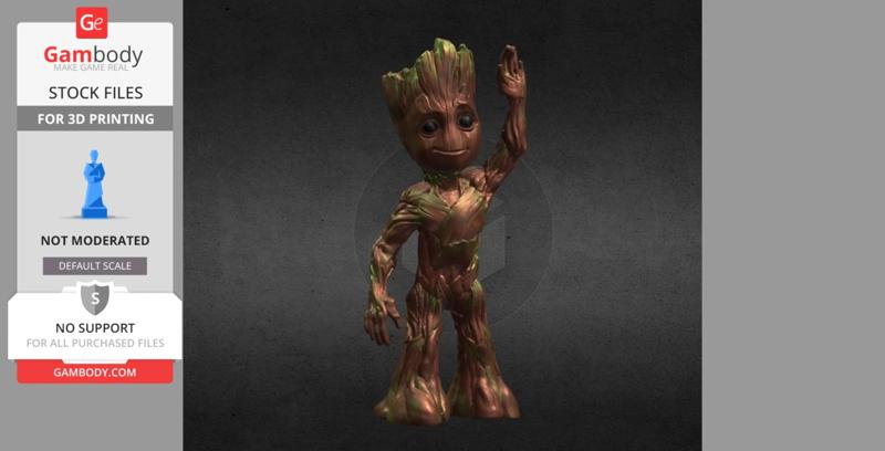 Baby Groot With Ravager Clothes Inspirited Figure