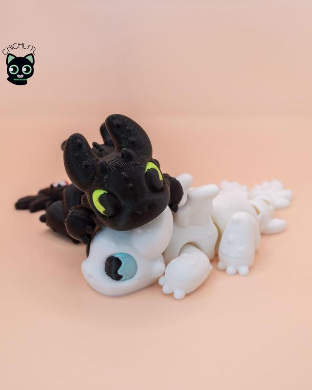 Toothless and Light Fury FLEXI