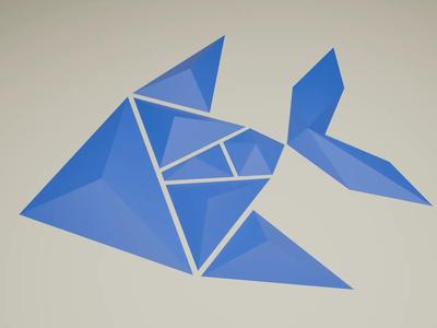 Geometric Angelfish – 3D Wall Art