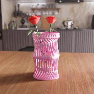 3D Wireframe Desk Vase STL File - Modern Flower Vase for Home Decor, 3D Printable Indoor Vase, Unique Desk Vase, Gift for Her or Him