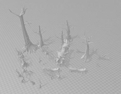 dead trees – low poly