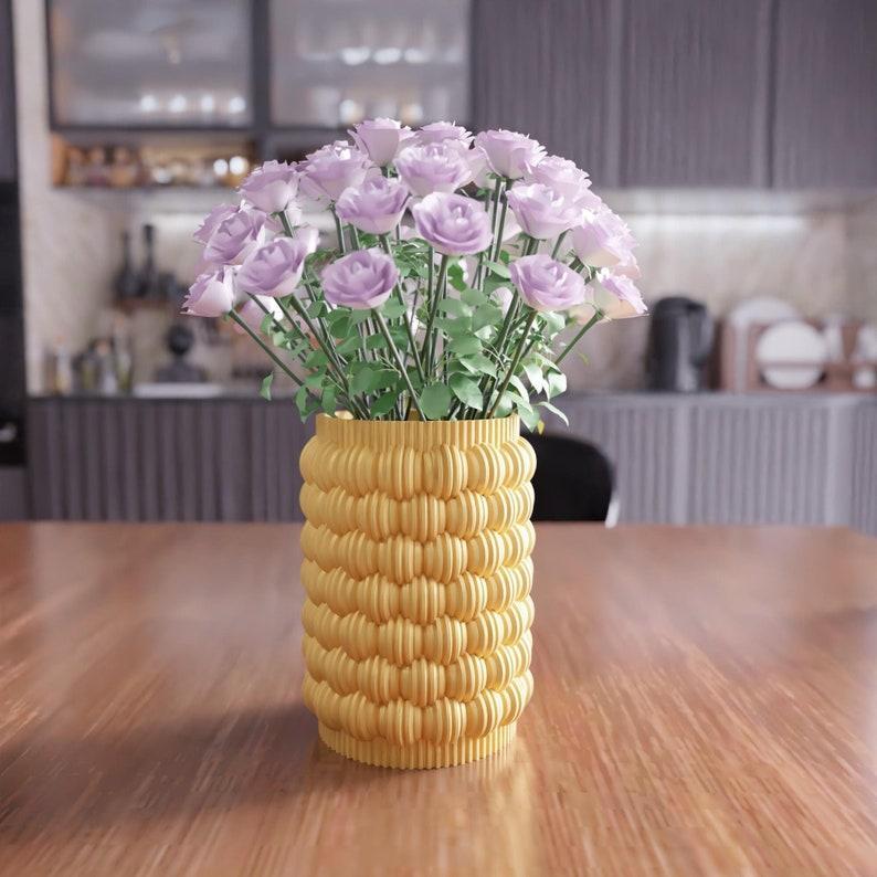 3D Decorative Flower Vase as a Stl File & 3D Printing, Pottery Vase, Planter Pot, Bonsai Pot, Decorative Bowl, Bud Vase, Orchid Pot