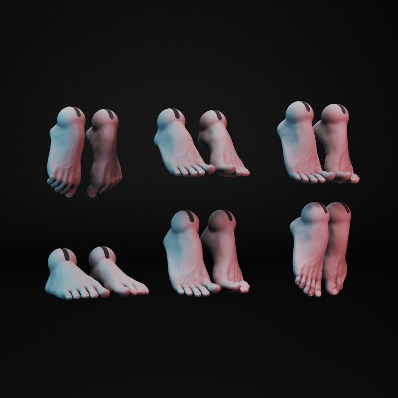 BJD Set of six feet for ball jointed dolls