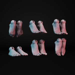 BJD Set of six feet for ball jointed dolls