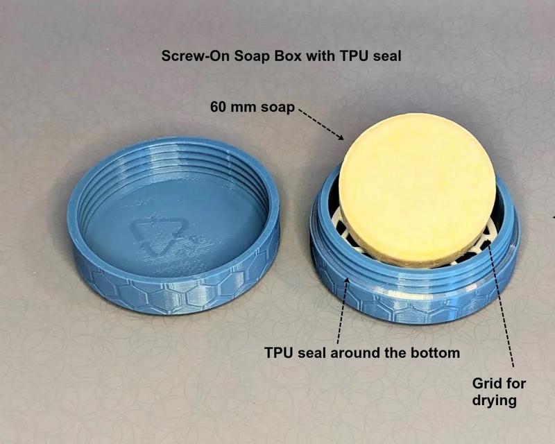 Screw-on Soap Box with TPU lid   