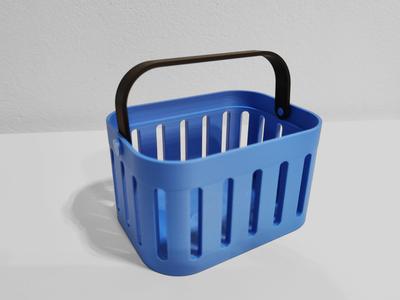 Shopping and storage basket with handle