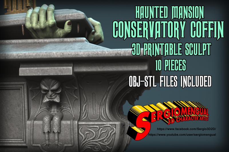 Haunted Mansion Conservatory Coffin 3D printable sculpture