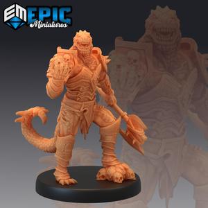 Lizardfolk Warrior Axe /  Reptile Soldier / Draconic Lizard / Dragonborn