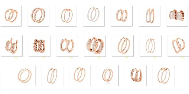 41 Hoops and Drops Earrings 3dm stl render  3D Model Collection