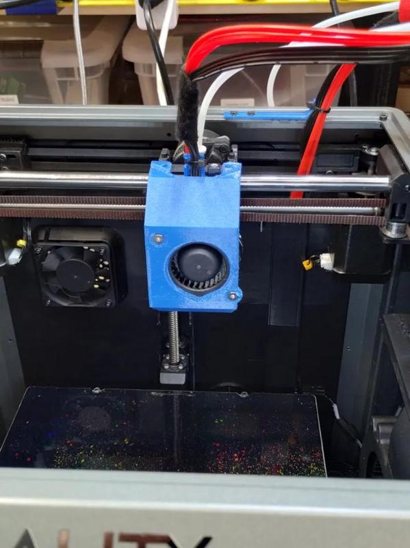 Fan shroud for Creality K1 with EBB42 toolhead board and 5015 fan   