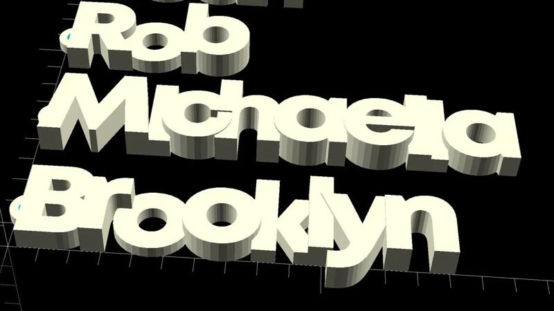 Customizable Wavy Text Nameplate with Mounting Hole   