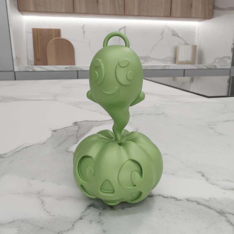 3D Pumpkin and Cute Ghost with 3D Print Stl Files & Keychain, Pumpkin Decor, 3D Printed Decor, 3D Printing, Cute Keychain, Digital Download