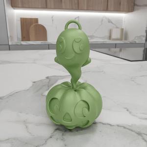3D Pumpkin and Cute Ghost with 3D Print Stl Files & Keychain, Pumpkin Decor, 3D Printed Decor, 3D Printing, Cute Keychain, Digital Download