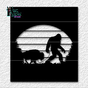 Sasquatch Buffalo wall art Big Foot decor