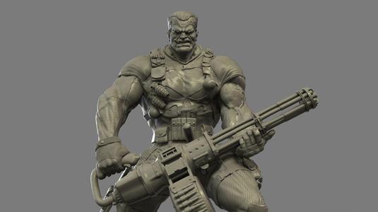 Punisher statue of man