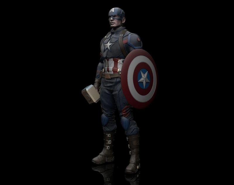 Captain America Statue 3D Print Ready
