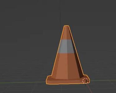 low poly traffic cone