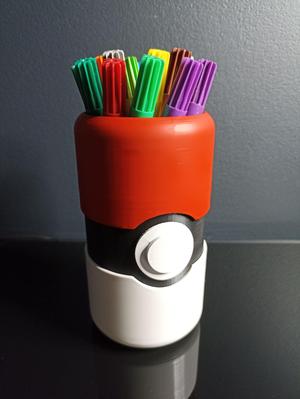 Pokeball pencil pot