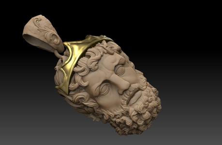 GREEK POSEIDON PENDANT 3D MODEL