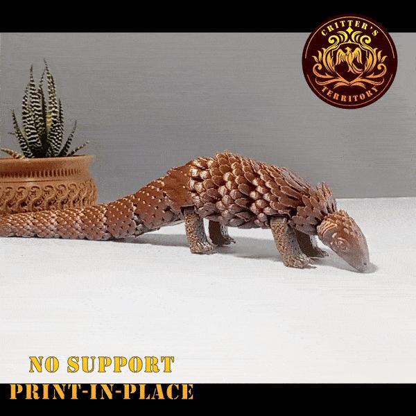 Articulated print-in-place Cute Pangolin
