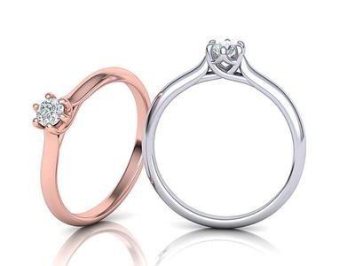 Six Prong Trellis Solitaire Engagement Ring 3dmodel version3