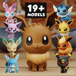 EEVEELUTIONS CHIBI More than 19 MODELS Pokemon Fanart