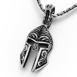 Patterned Roman helmet pendant