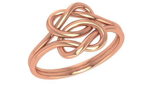 Wire Knot Plain Gold Ring 3dm stl renders details