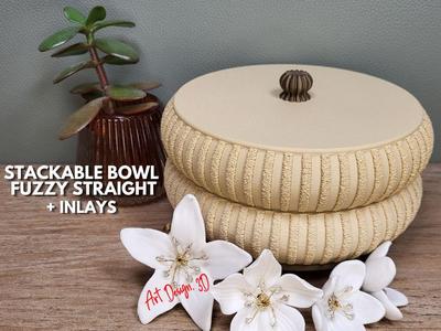 Stackable Bowl Tray – Fuzzy Straight with Inlays