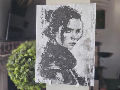 Greyscale Rey Hueforge 3D Art Decor