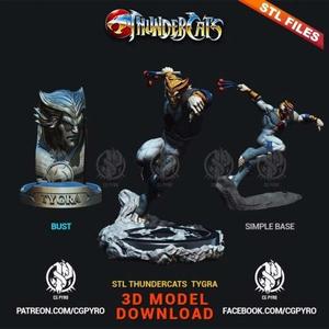 Tygra Thundercats STL files 3D printing collectibles fanarts by CG Pyro