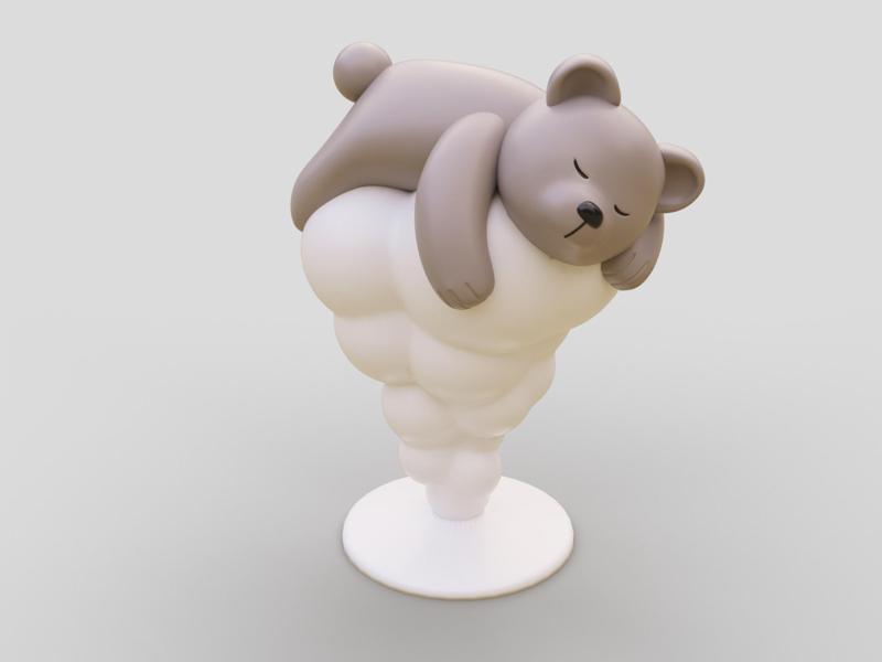 Cute figure of sleeping bear