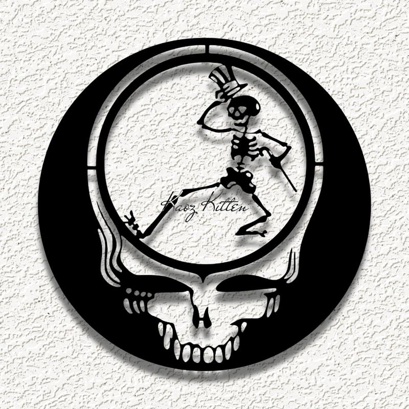 grateful skeleton wall art