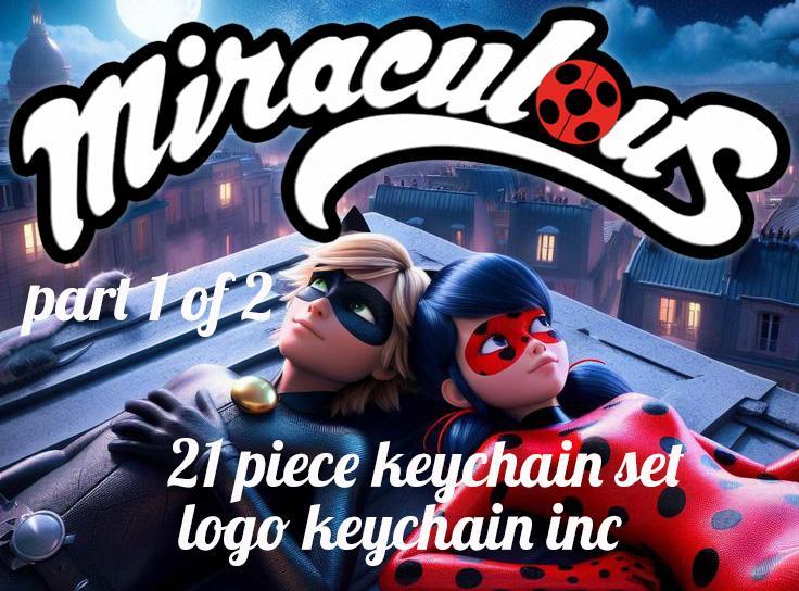 miraculous 21 piece set keychain/necklace charm part 1 of 2 (free for commercial use)
