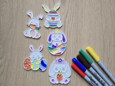 Cute Easter Bunny Egg Coloring Set Sharpie Gift