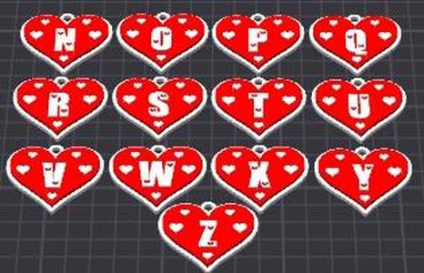 love hearts alphabet pack 2-of-2 , valentines keychains / necklace charm (free for commercial use)