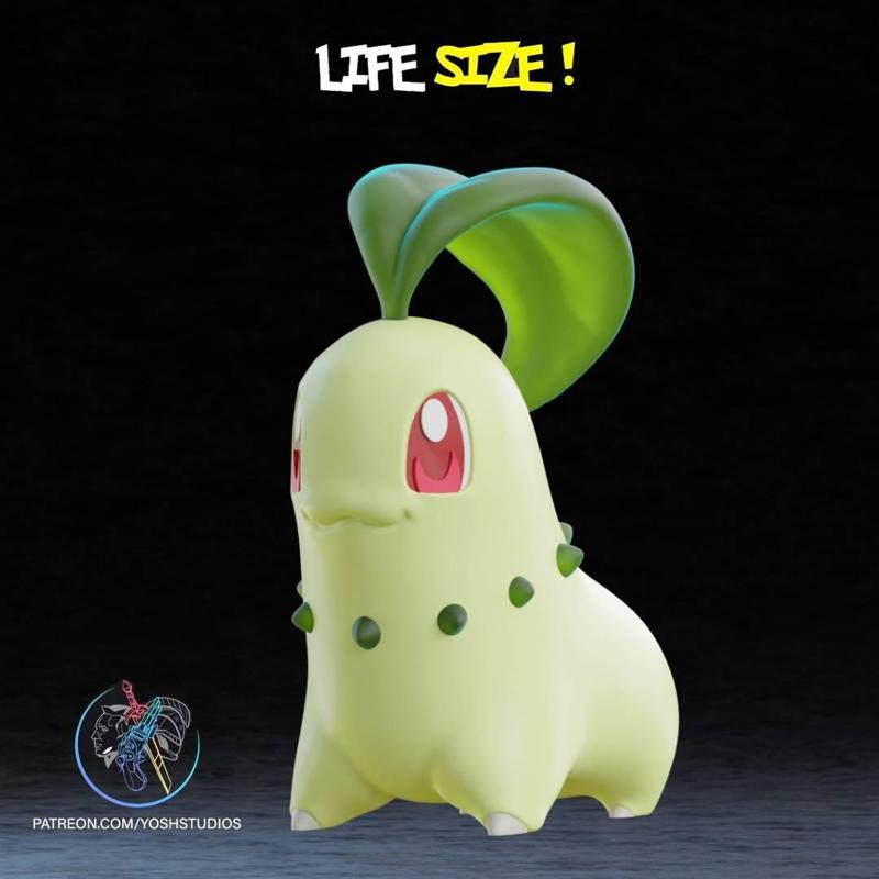 Life Size Chikorita 3D Printer STL File