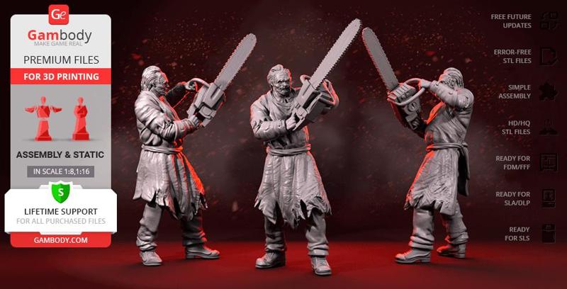 Leatherface 3D Printing Figurine | Assembly