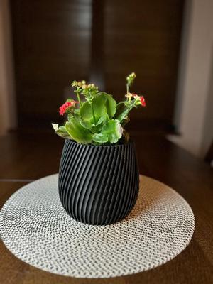 Modern Ribbed Planter · wrap around plate