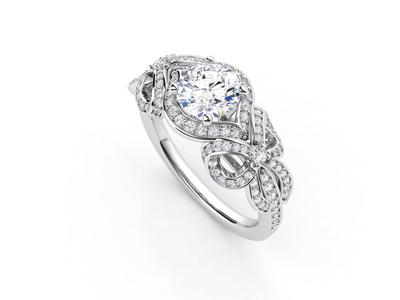 ZJKR027 person engagement ring gold