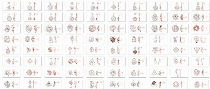75 Women earrings 3dm stl  1 render detail collection