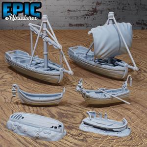Harbor Boats / Water Crew Transporter / Fisher Boat Items / Humanoid Construction / Sailing Vessel / Sea Warship / Warboat / Ocean Dungeon Area Decoration