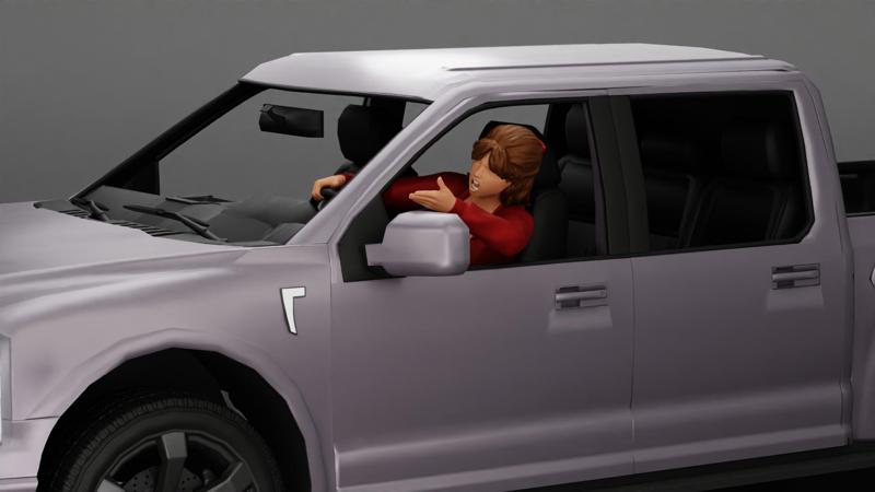 Angry Young Woman in mini shirt screaming In The Car