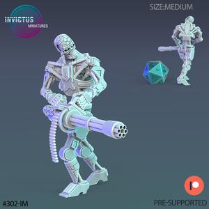 Future Robot Machinegun 600 / Cyborg Scout / Skeleton Soldier / Exoskelet Officer / Space War Construct / Steampunk Battle Robot / Invasion Army / Cyberpunk Droid / Sci-Fi Encounter