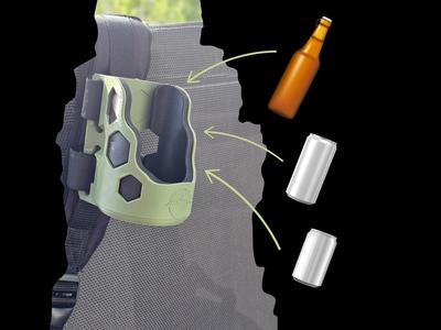 Bottle holder cup holder for backpack chest strap