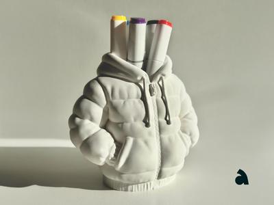 Puffer Jacket Pencil Holder